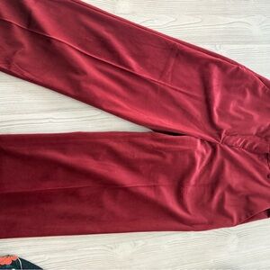 Express Deep Red Velvet Trouser Pants
